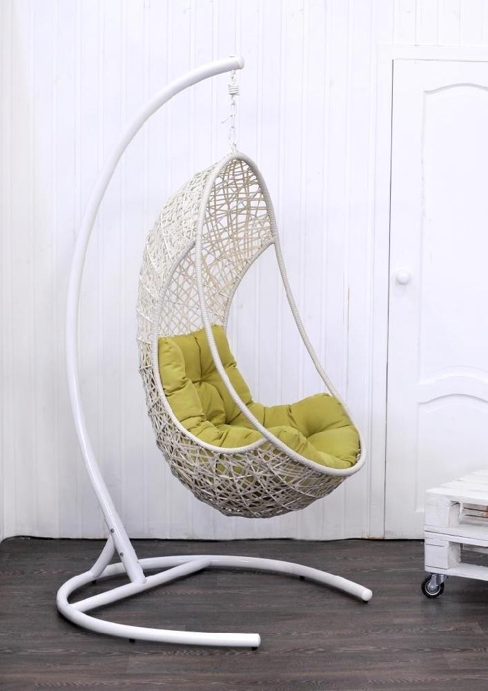 Подвесное кресло распродажа, белое плетёное, с подушками, Vinotti 44-001-03
